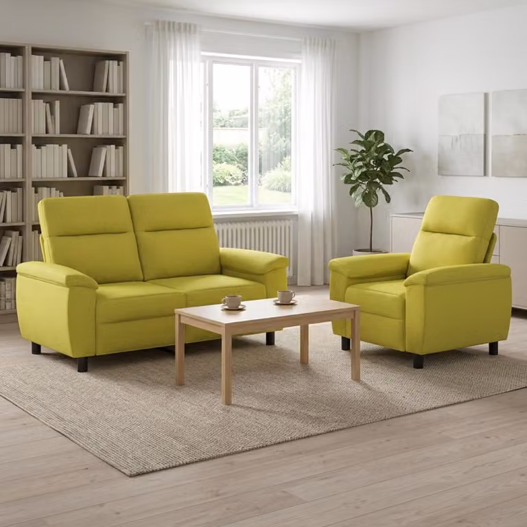 Set di 2 divani moderni vidaXL in tessuto verde con struttura in metallo per il tuo soggiorno