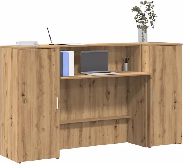 Banco Reception Moderno vidaXL in MDF Laminato Marrone L: 180 cm, P: 50 cm, H: 103,5 cm