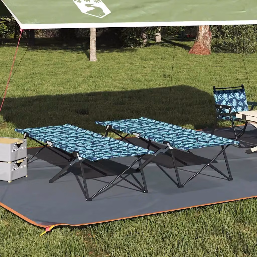 Set di 2 letti da campeggio pieghevoli Foresta DESIGN IN in metallo e tessuto, L/P/H: 206 x 76 x 74 cm – 2