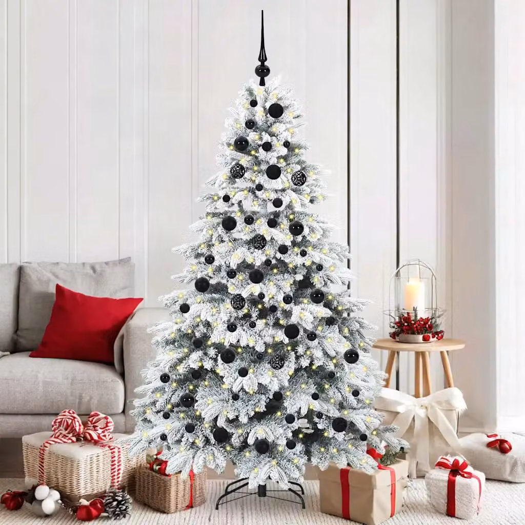 Albero di Natale artificiale bianco vidaXL con 300 LED bianco caldo, Altezza: 180 cm, in PE e PVC