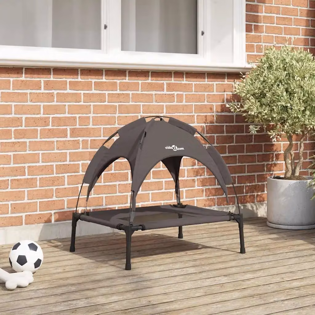 Letto per cani vidaXL marrone con struttura in metallo e pavimento rialzato L 62 cm x P 48 cm x H 61 cm
