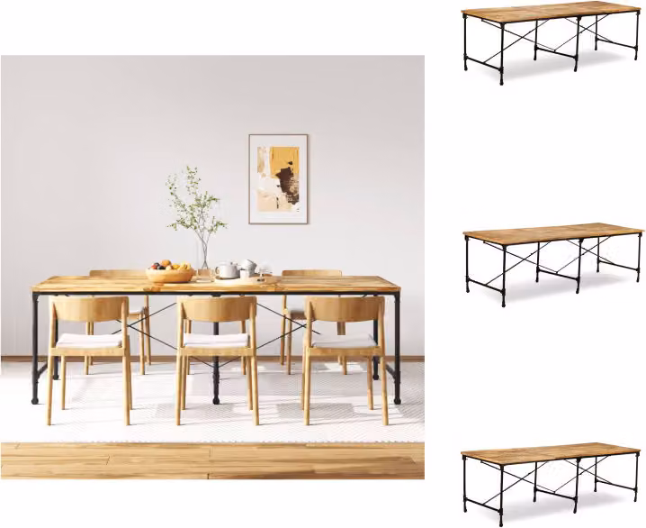 vidaXL Tavolo da pranzo in legno massiccio di mango 240 cm - Tavoli da pranzo
