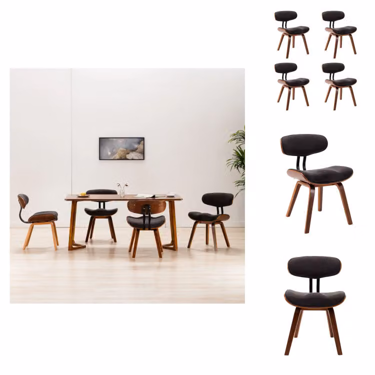vidaXL Sedie da pranzo 4 pz. Legno curvo e tessuto grigio - Sedie da pranzo