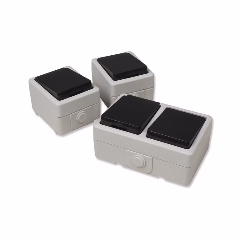 set 3 pezzi per locali umidi McPower "Taff boiler room", grigio, IP44