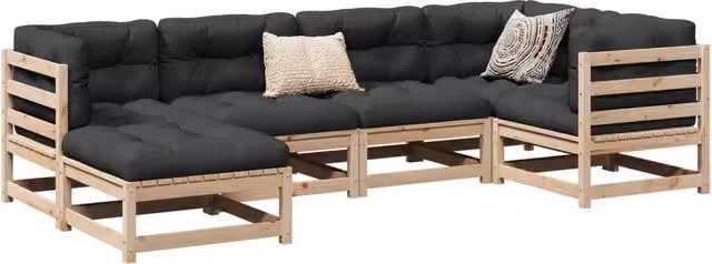 Set Divani da Giardino 6 pz in Legno Massello di Pino 3299519