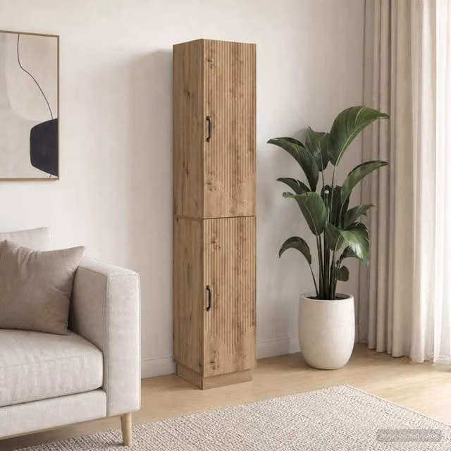 Set di 2 armadi moderni vidaXL in legno MDF color rovere marrone opaco