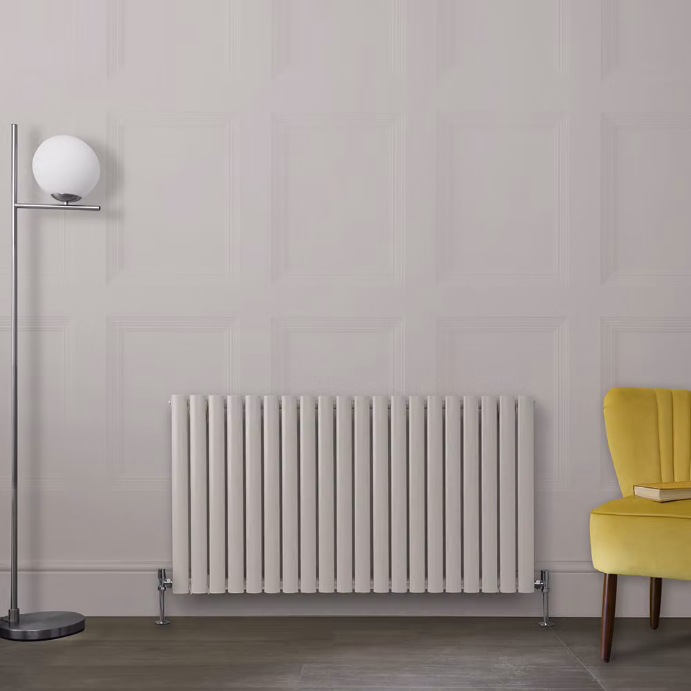 Radiatore di Design Orizzontale Bianco (Pearl Bianco) - 635mm x 1180mm - Pannello Doppio  - Revive