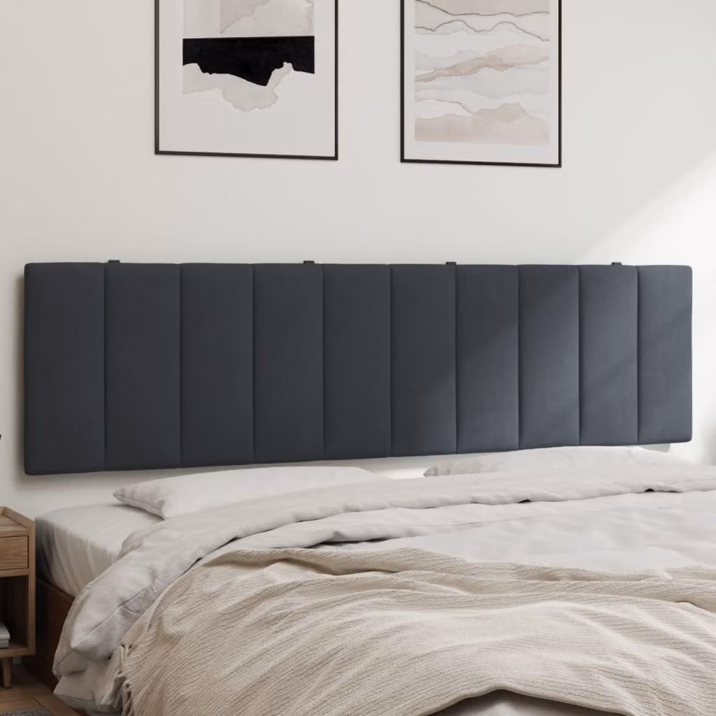 Testiera Hanko vidaXL in velluto grigio scuro con larghezza di 180 cm