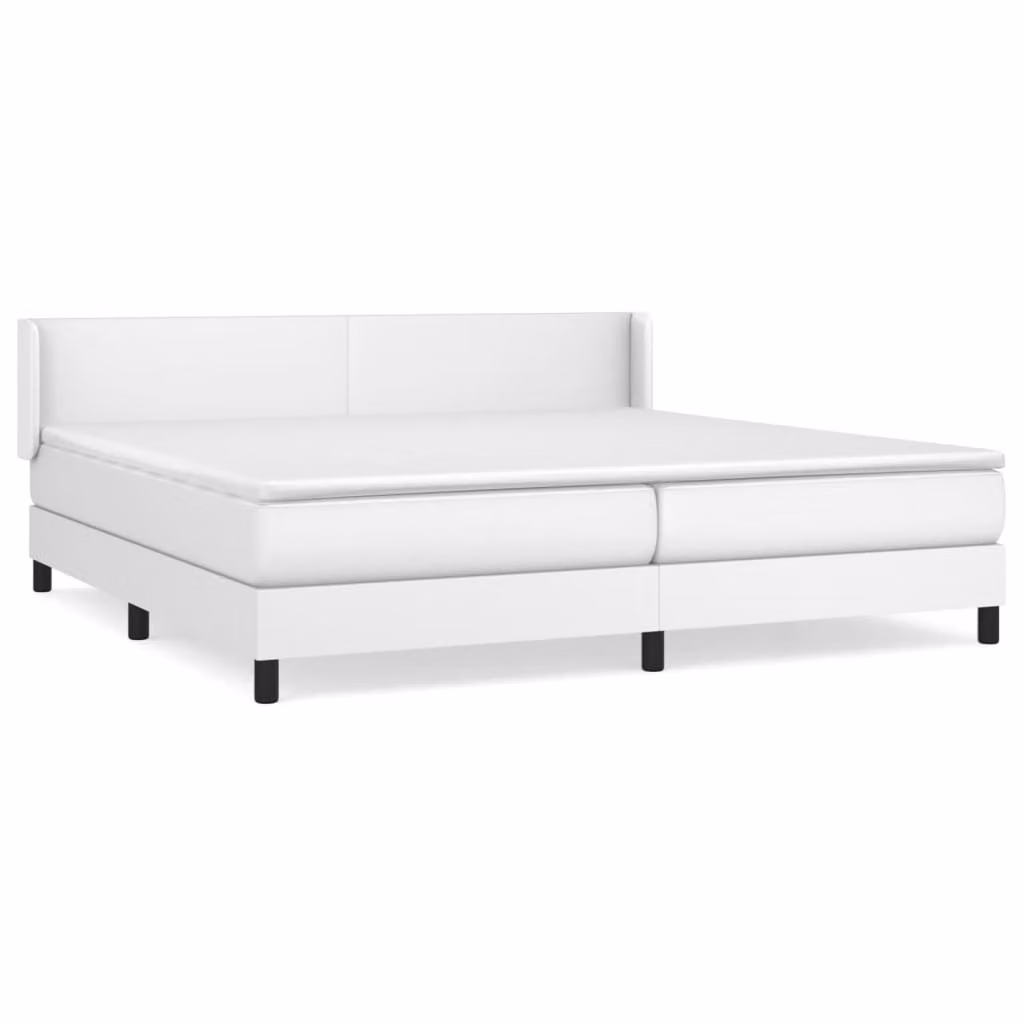 Giroletto a Molle con Materasso Bianco 200x200cm in Pelle finta