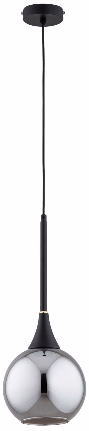 Lampada a sospensione con delicati dettagli dorati LARIKO nera 1xE27x15W metallo dim.: 85x20x20 cm IP20 Alfa
