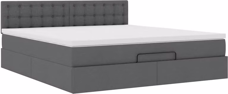 Struttura Letto Pouf con Materasso 180x200 cm in Tessuto