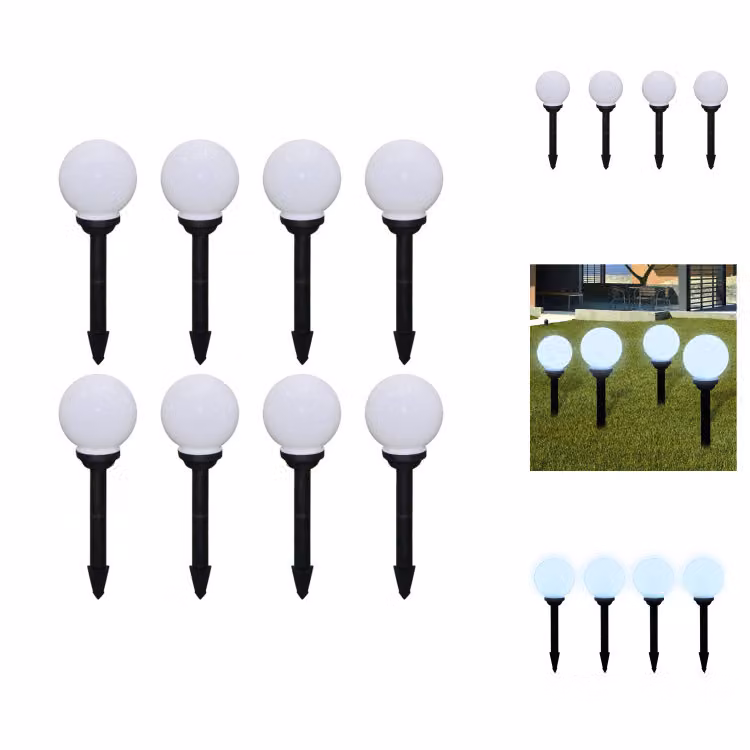 vidaXL Luci per sentieri 8 pz. LED 15 cm con picchetto a terra - Illuminazione esterna