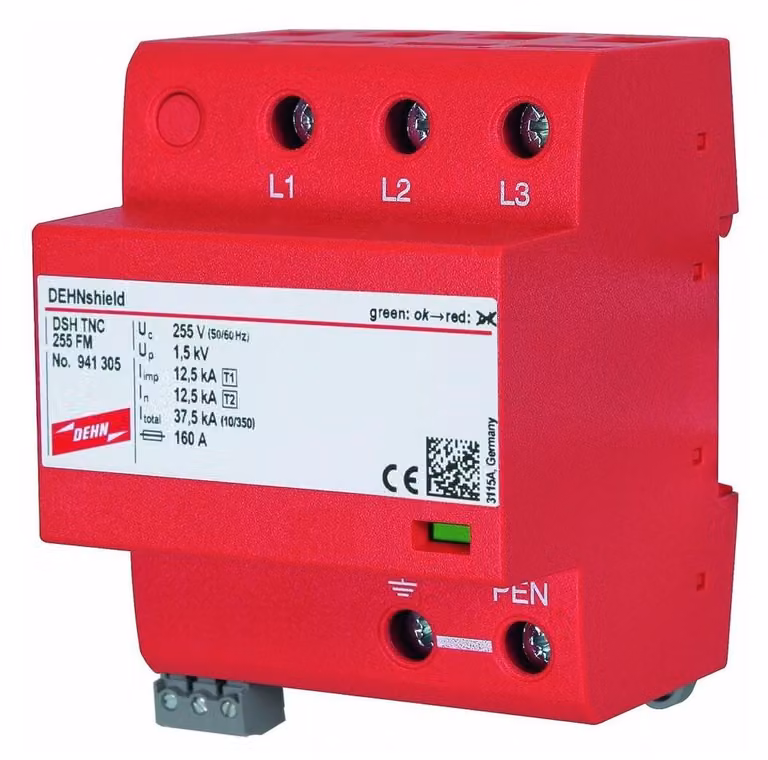 Dehn 941305 DSH TNC 255 FM Kombiableiter DEHNshield Typ1+2 für 3ph TN-C-Systeme (941305)