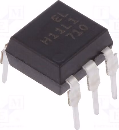 1 optoisolatore 5kV, montaggio su circuito stampato, involucro DIP6, modello H11L1. Optoisolatore con uscita digitale. Canali: 1