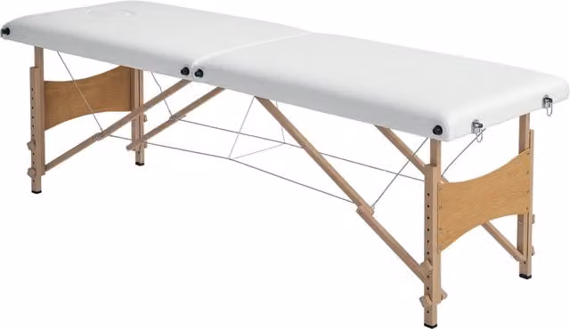 Letto da Massaggio Pieghevole Minimal a 2 Zone Crema L: 186 cm, P: 60 cm, H: 61-87 cm