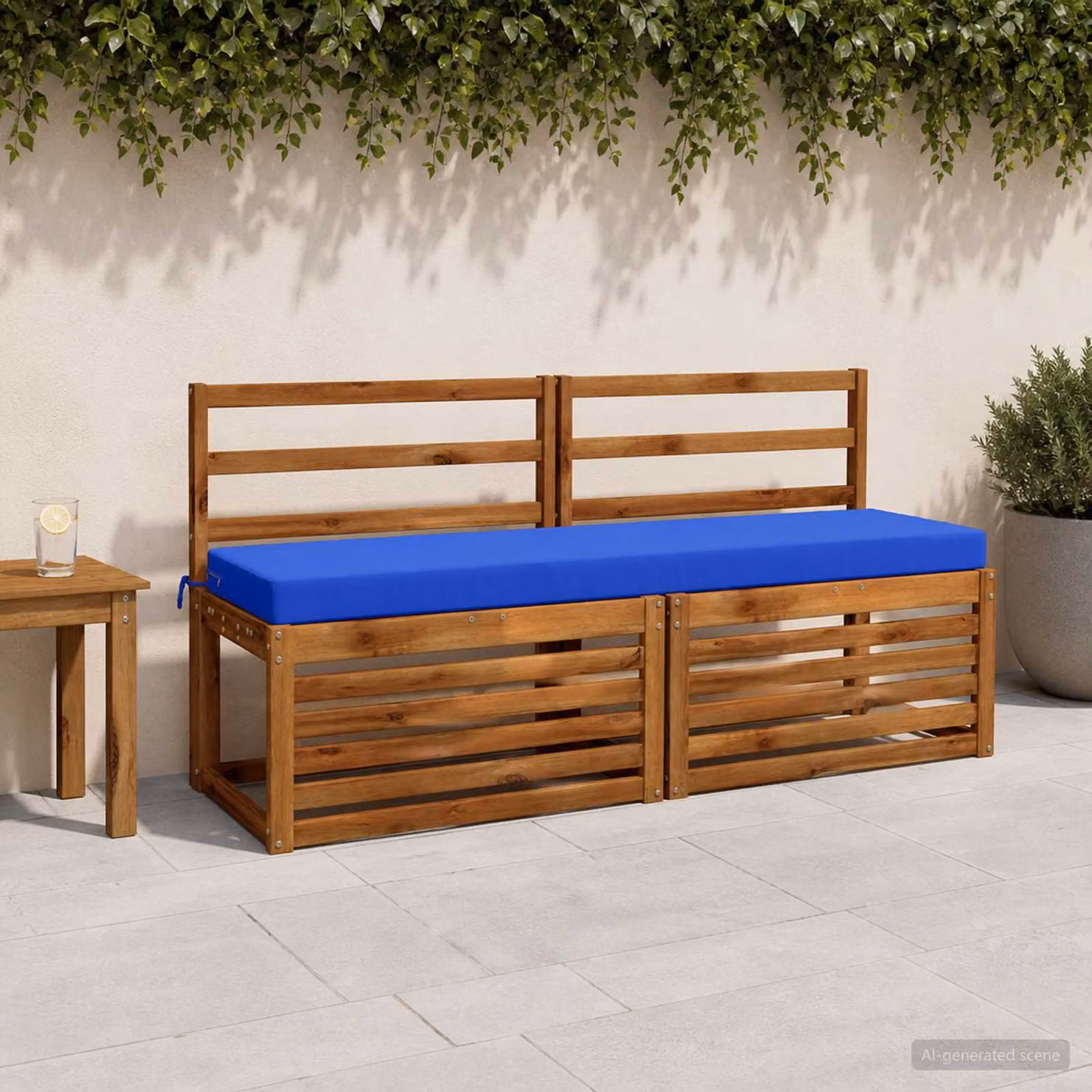 Cuscino per panchina vidaXL SOEST blu reale in poliestere con rivestimento rimovibile e resistenza ai raggi UV