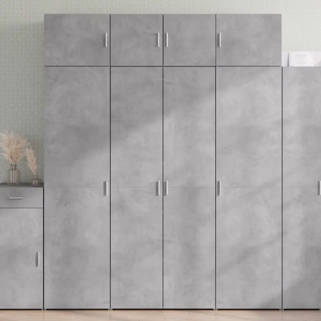 vidaXL Credenza a parete in MDF Grigio e Marrone L: 80 cm, P: 42,5 cm, H: 185 cm
