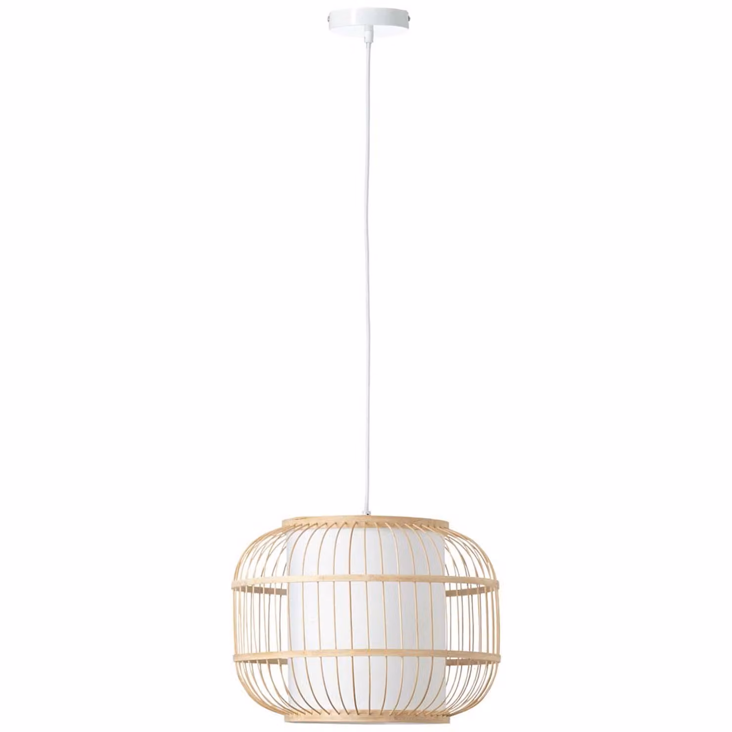 Lampada a sospensione Bones 40cm bianco/naturale