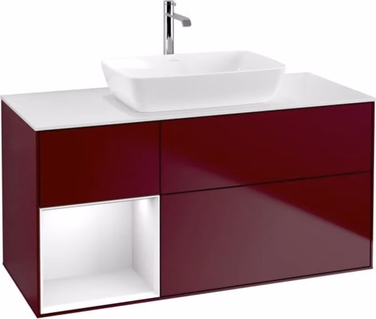V&B mobile lavabo Finion 120cm, Pl wh. w, Reg glo wh. Lac, Peo m
