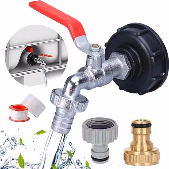 Raccordo in ottone per IBC da 1/2 pollice - Ideale per contenitori IBC - Pezzo singolo - Raccordo in ottone