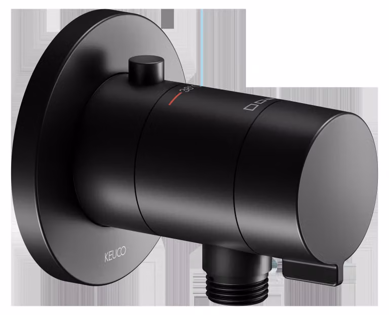 KEUCO IXMO Mitigeur thermostatique de douche encastré avec raccord de flexible, rosace ronde, 59554370001, 59554370001