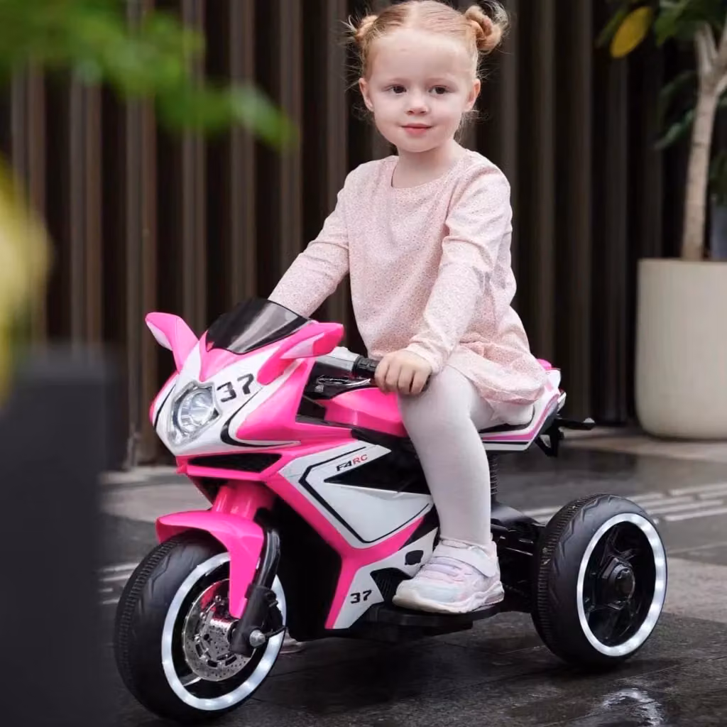 Motocicletta Elettrica per Bambini Minimal Rosa con Luci, Musica e Batteria Ricaricabile L/P/H: 78.1 x 51.5 x 40.6 cm – 2