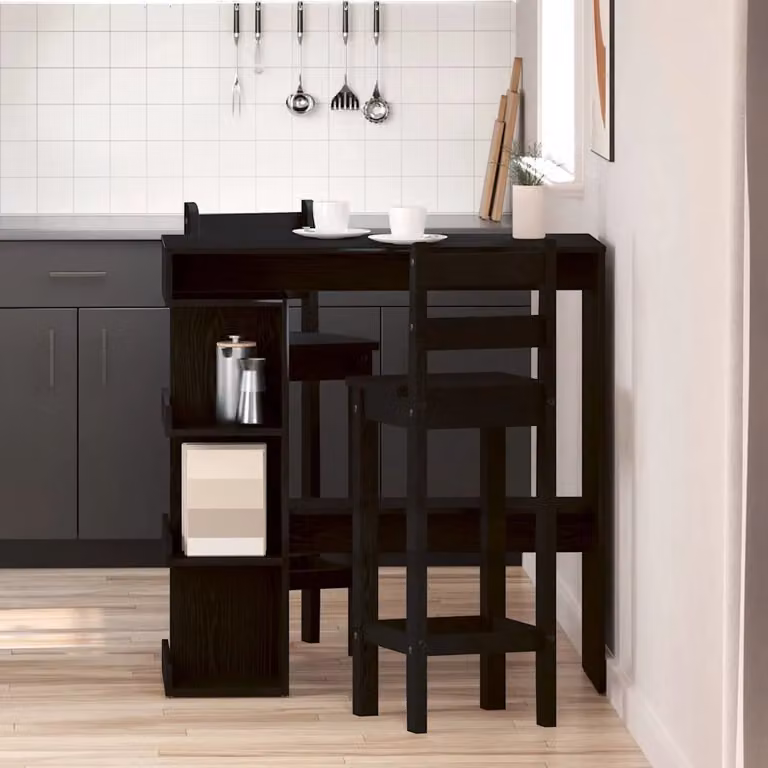 Tavolo da bar vidaXL in legno ingegnerizzato nero, L 100 cm x P 48 cm x H 101,5 cm