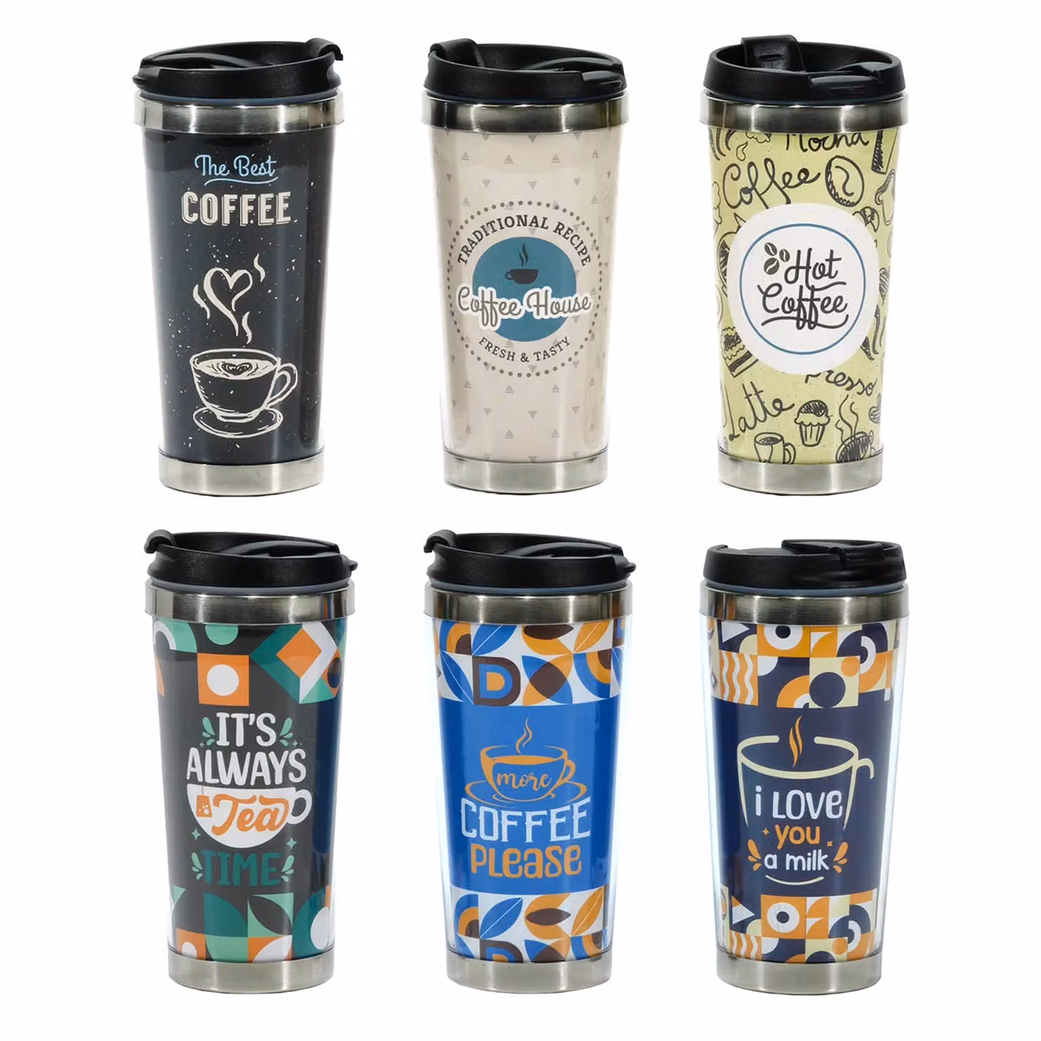 Gusto Casa Tumbler Termico in Acciaio Inox Multicolore da 450 ml