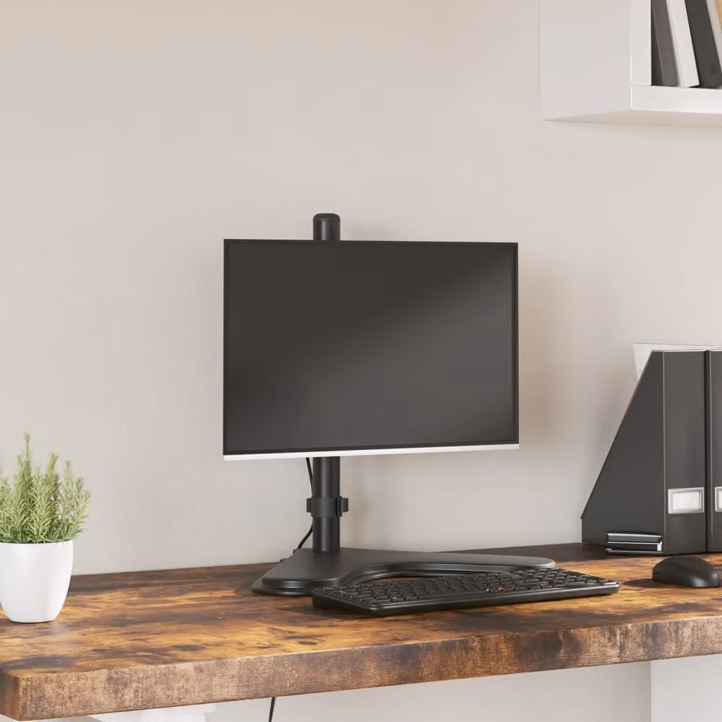 vidaXL Supporto per Monitor in Acciaio Nero con Standard VESA 75x75 mm