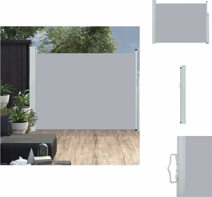 vidaXL Tenda laterale estensibile 140×500 cm grigio - Ombrelloni e tende da sole