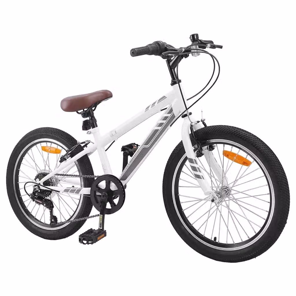 Mountain Bike vidaXL da 20 Pollici con 6 Velocità per Bambini, Colore Bianco – 2