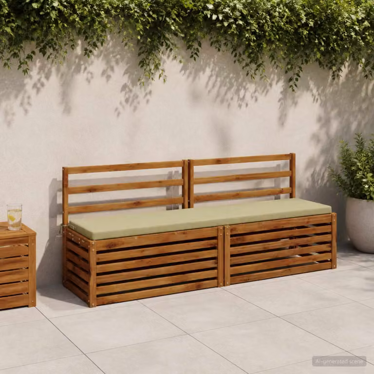 Set di 2 cuscini per panchina vidaXL SOEST verdi in poliestere con rivestimento rimovibile e resistente ai raggi UV