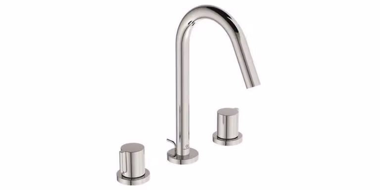 Ideal Standard Joy - Miscelatore per lavabo, installazione a 3 fori, con bocca di erogazione, cromo BC783AA