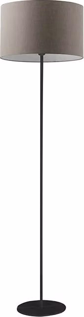 Vivien Piantana Nera - Lampada da Terra con Paralume Cilindrico Tortora, Attacco E27, Potenza 75W, Grado IP20, Altezza 48cm - Rossini