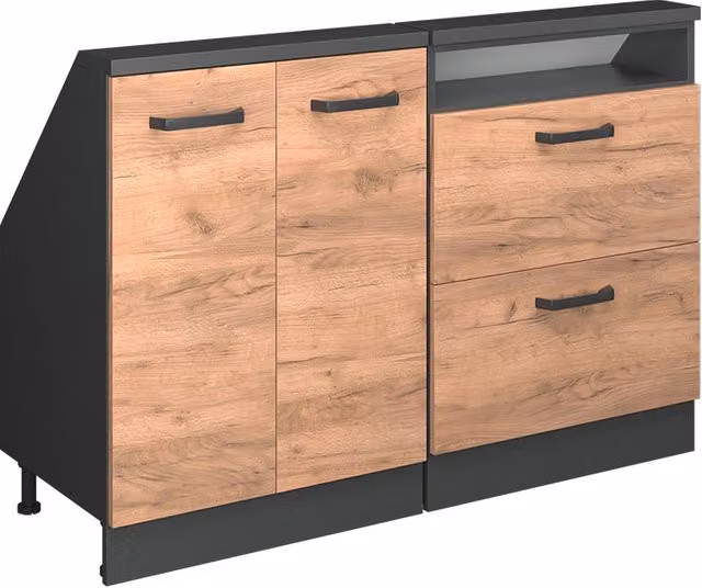 Set di mobili sottotetto Rion Rovere dorato/Antracite Set di 2 Vicco