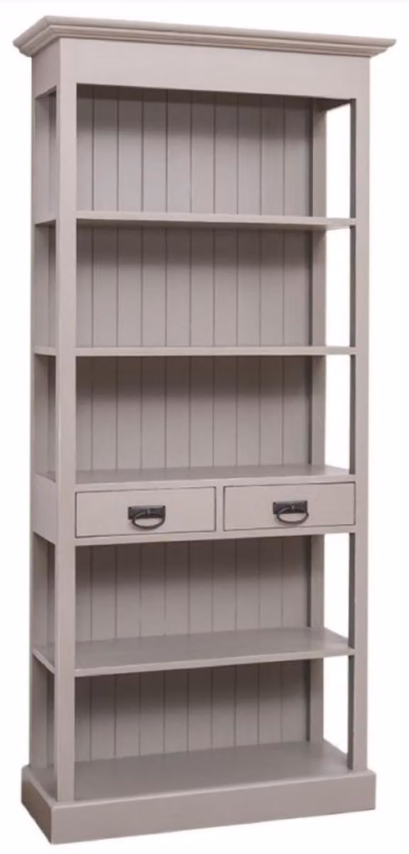 Casa Padrino mobile in stile country shabby chic grigio antico 91 x 39 x h. 197 cm - Mobile sala da pranzo in stile country - Mobili in legno massello - Mobili in stile country shabby chic