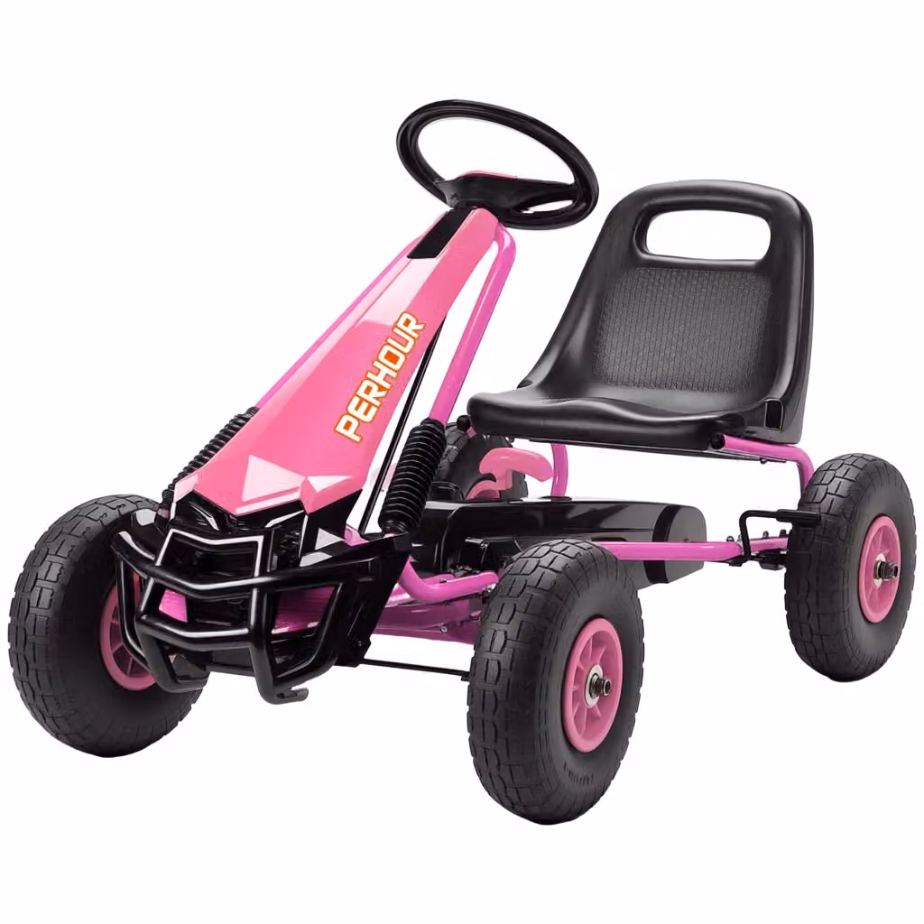 Go-Kart a Pedali per Bambini XYLO Rosa con Sedile Regolabile, Freno e Ruote in EVA – 2