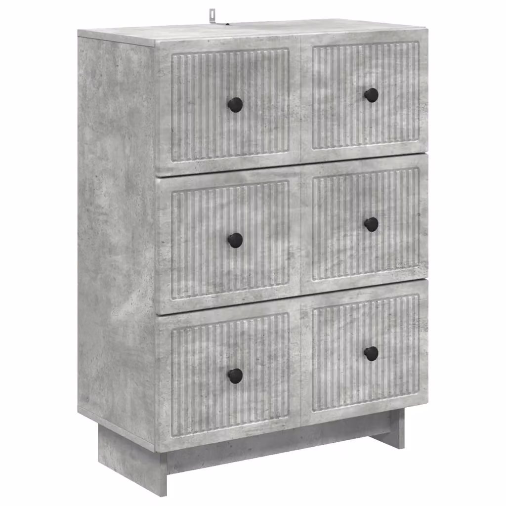 Mobile con Cassetti Moderno vidaXL in MDF e Metallo Grigio L: 66 cm, P: 34,5 cm, H: 90 cm – 2