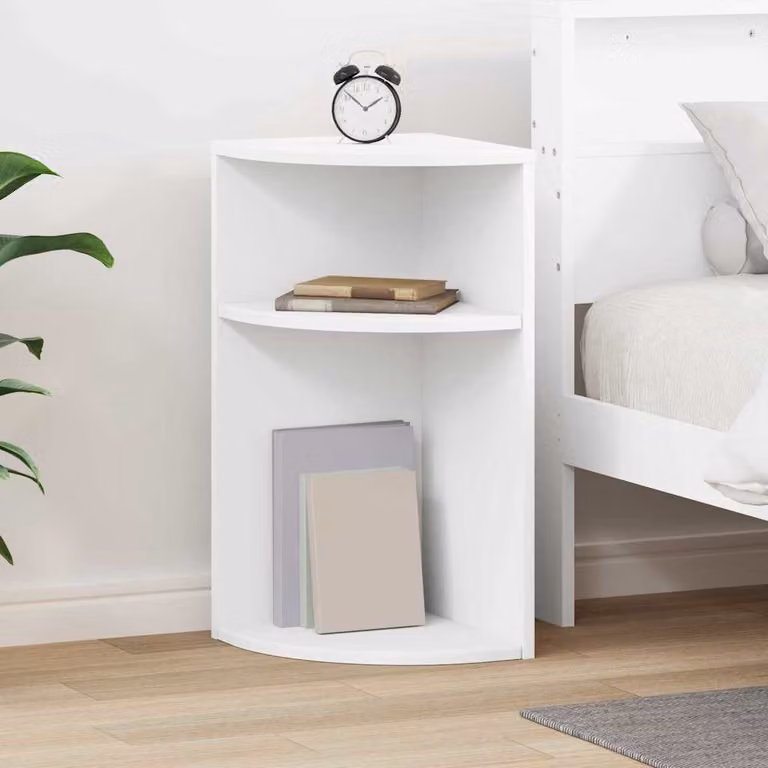 vidaXL Tavolino moderno in MDF laminato bianco L/P/H: 29,6 x 29,6 x 60 cm