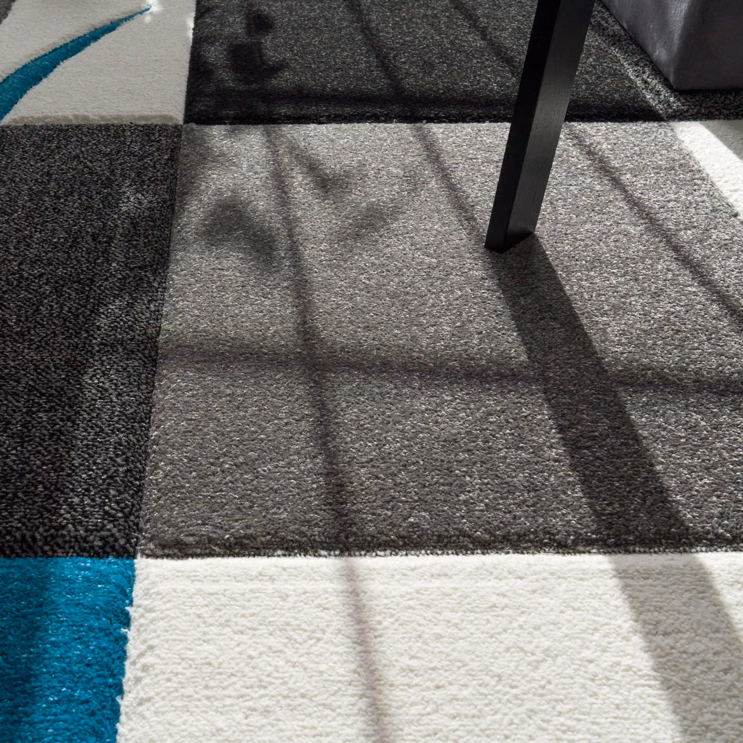 Tappeto moderno Diamora geometrico turchese, bianco, nero e grigio L: 240 cm, P: 330 cm – 3
