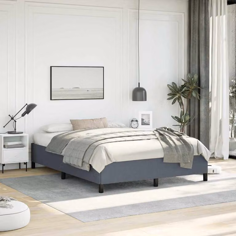 vidaXL Struttura letto imbottita in velluto Grigio L: 140 cm, P: 193 cm