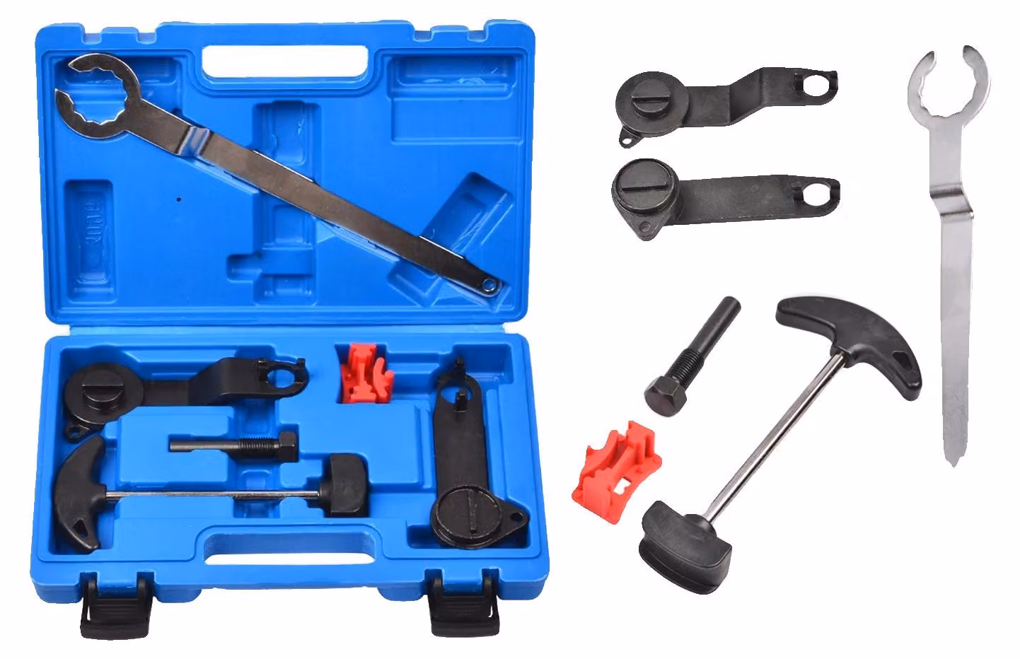 Set di strumenti per la regolazione della fasatura del motore, in acciaio, dimensioni 35 x 25 x 5 cm, compatibile con diversi codici motore, adatto a motori da 1,0L a 1,6L, per una regolazione precisa della fasatura