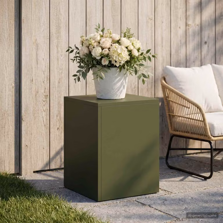 Supporto per piante vidaXL in acciaio Corten colore verde oliva L/P/H: 30 x 30 x 40 cm