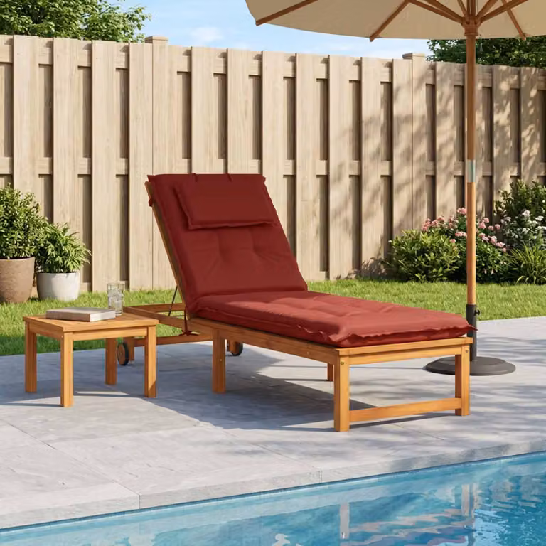 vidaXL Cuscino per Lettino GEMERT 100% Poliestere Rosso Vino