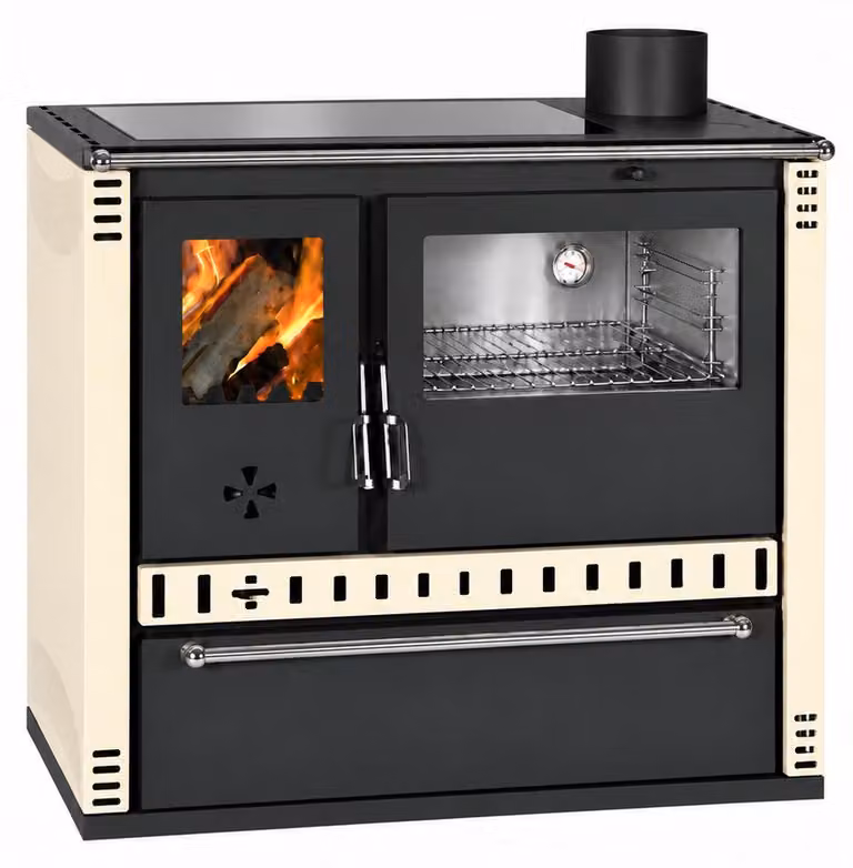Cucina a legna PRITY GTD FI G DR 10,9 kW, Avorio, forno destro
