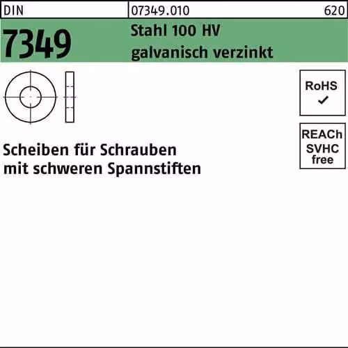 Reyher 7349 Rondelle 21,0 x44x 8,0 zincate (25 pezzi)