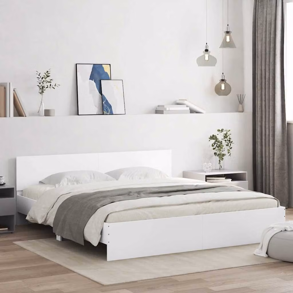 Giroletto con Testiera vidaXL Bianco L: 180 cm, P: 200 cm, H: 103 cm – 1