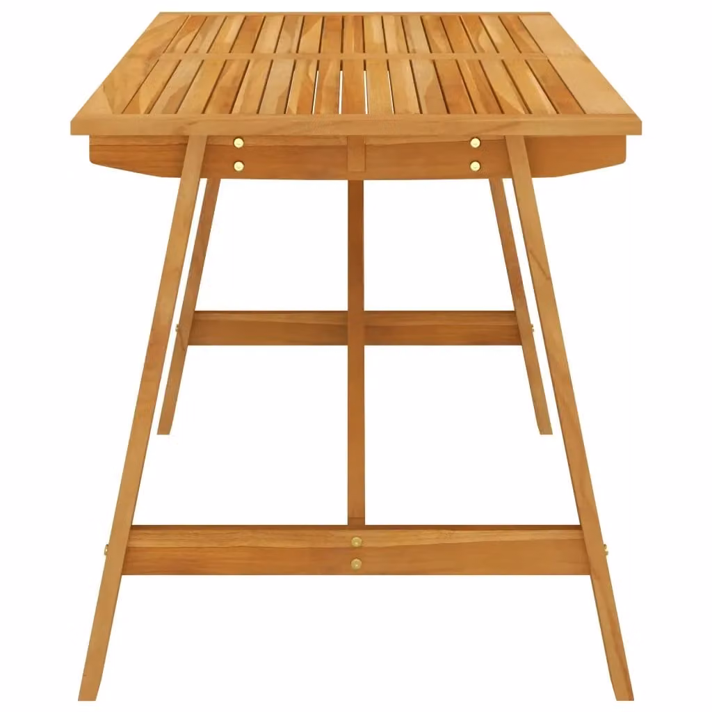 Set da pranzo da giardino vidaXL in legno di acacia oliato, 7 pezzi, Grigio, Nero, Marrone