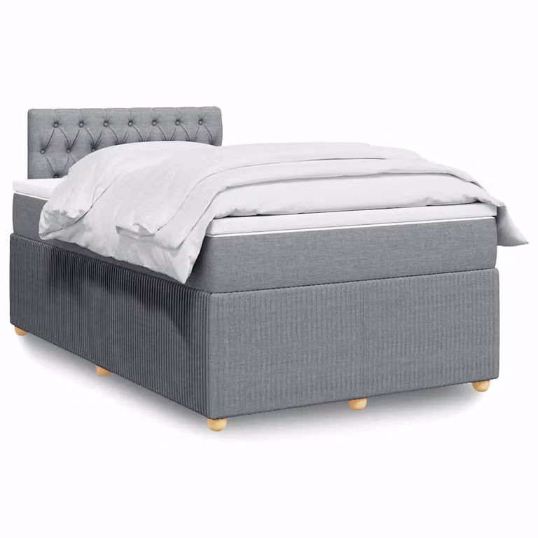 vidaXL Letto Ibrido con Materasso Grigio e Bianco L/P: 120 x 200 cm