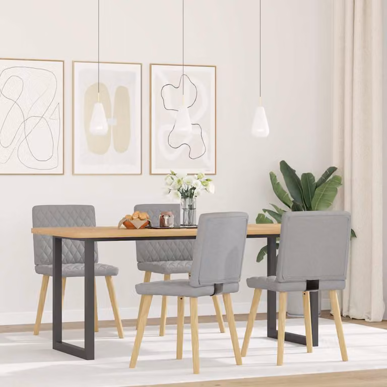 vidaXL Sedie da Pranzo 4 pz Grigio Nuvola in Tessuto